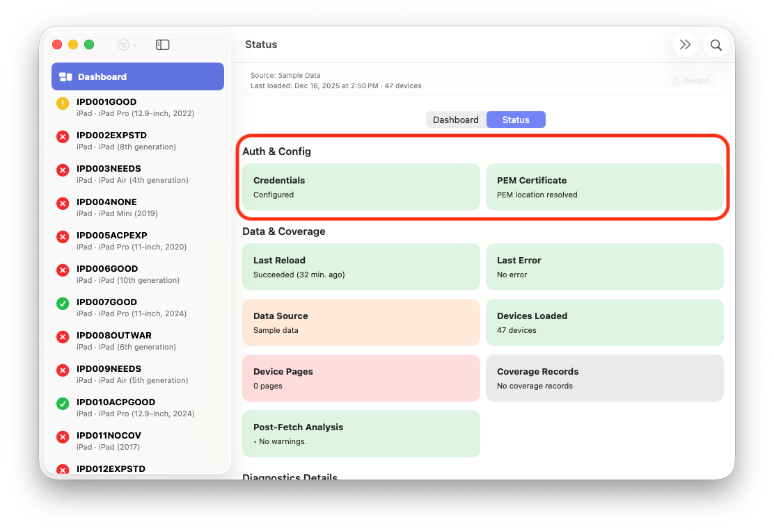 ABM Warranty Screenshot