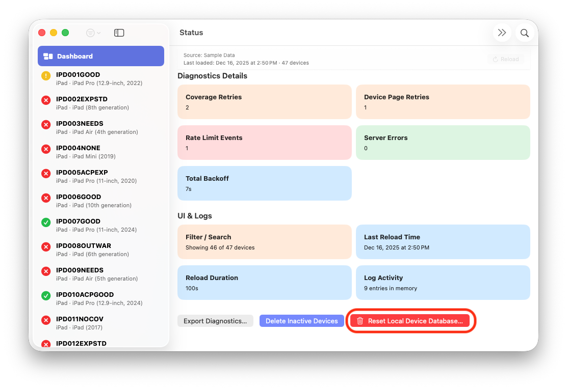 ABM Warranty Screenshot