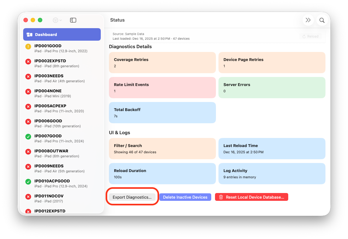 ABM Warranty Screenshot