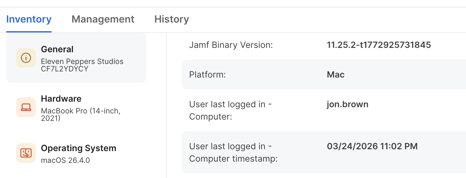 User last logged in - Computer timestamp