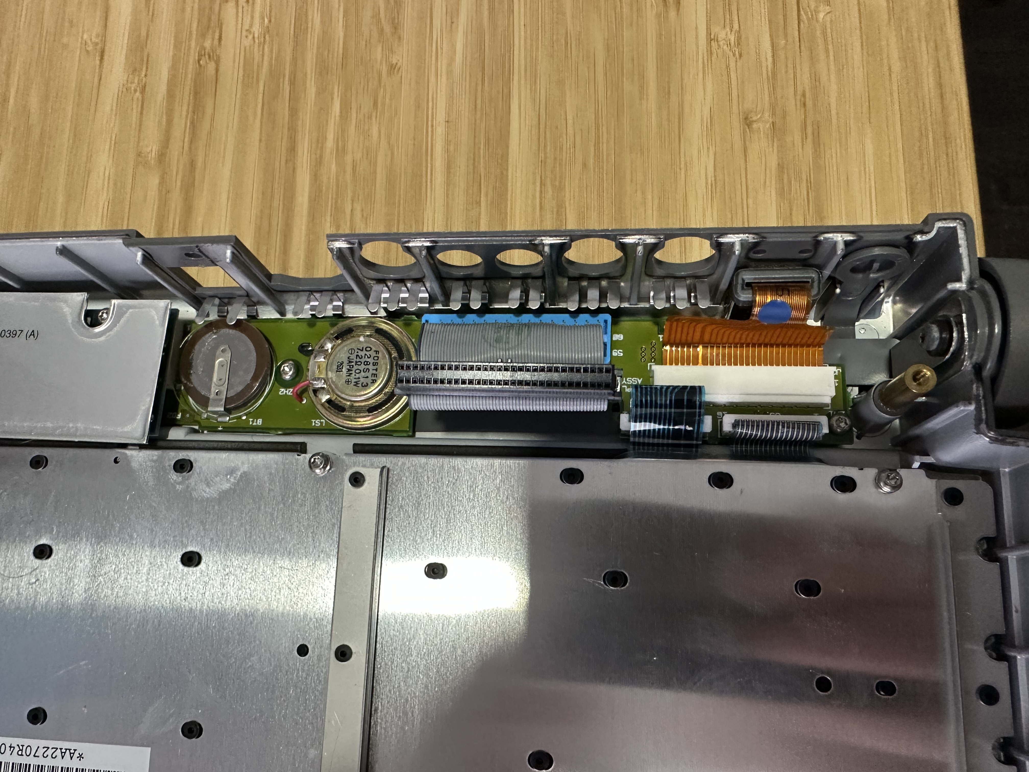 PowerBook 145 clean internal area near the PRAM battery section