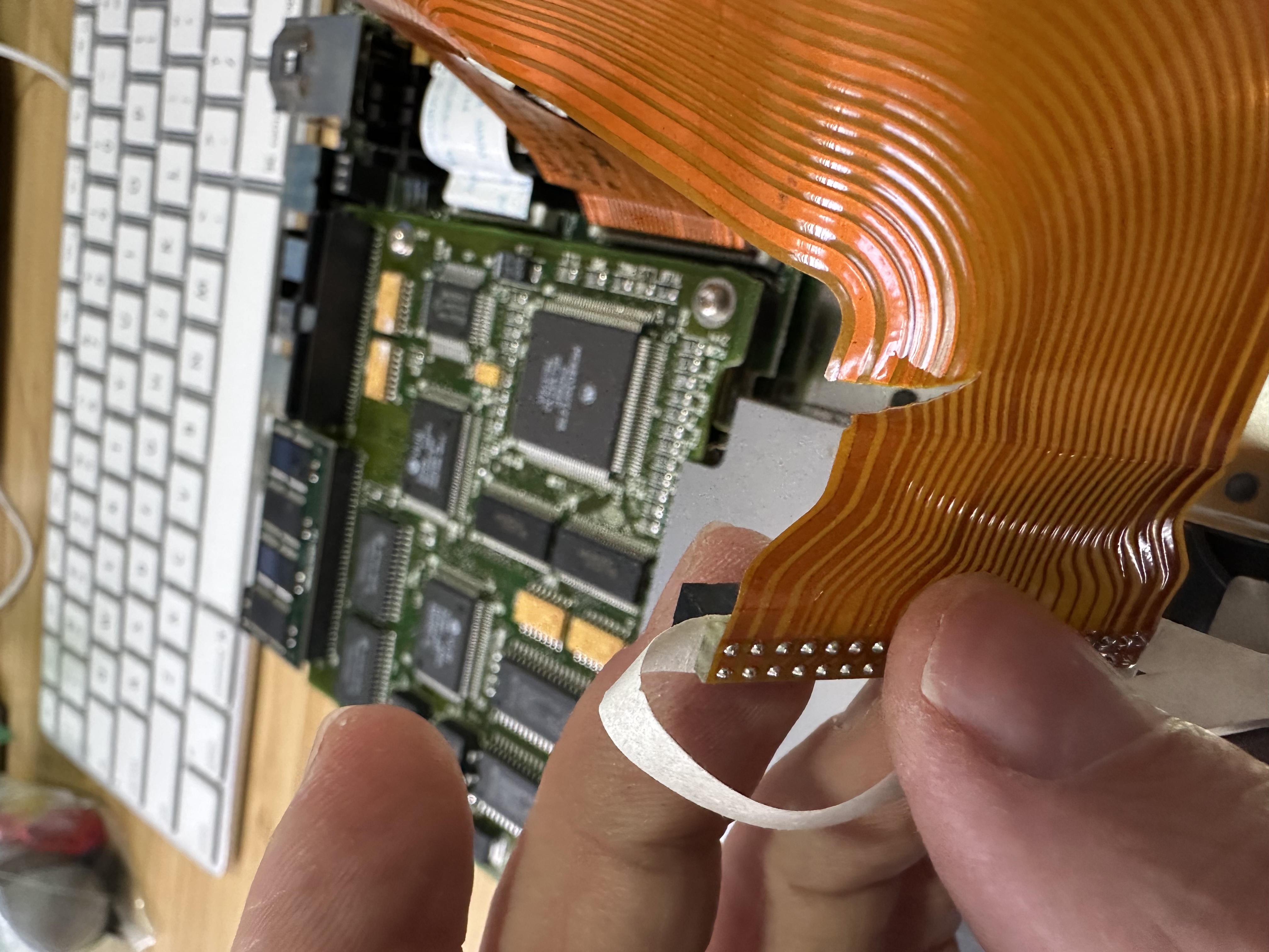 PowerBook 145 torn hard drive ribbon cable