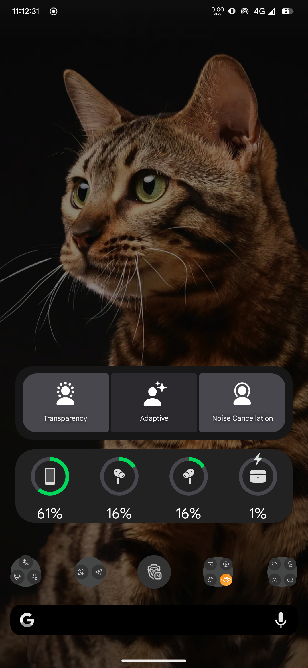 LibrePods Android home-screen widget with listening modes and AirPods battery levels