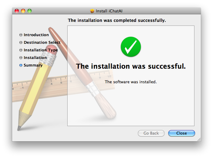 Successful iChatAI installation on Snow Leopard