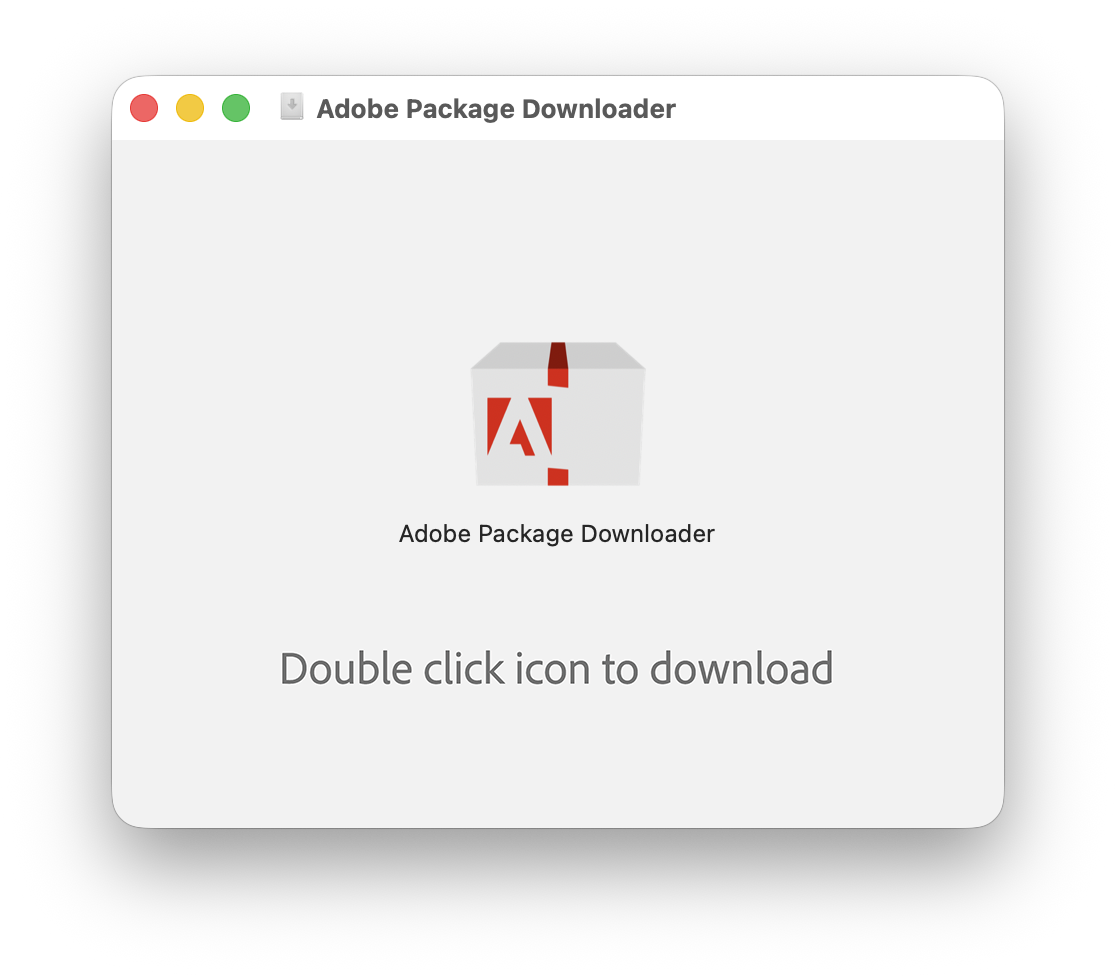 Adobe Package Downloader launch screen