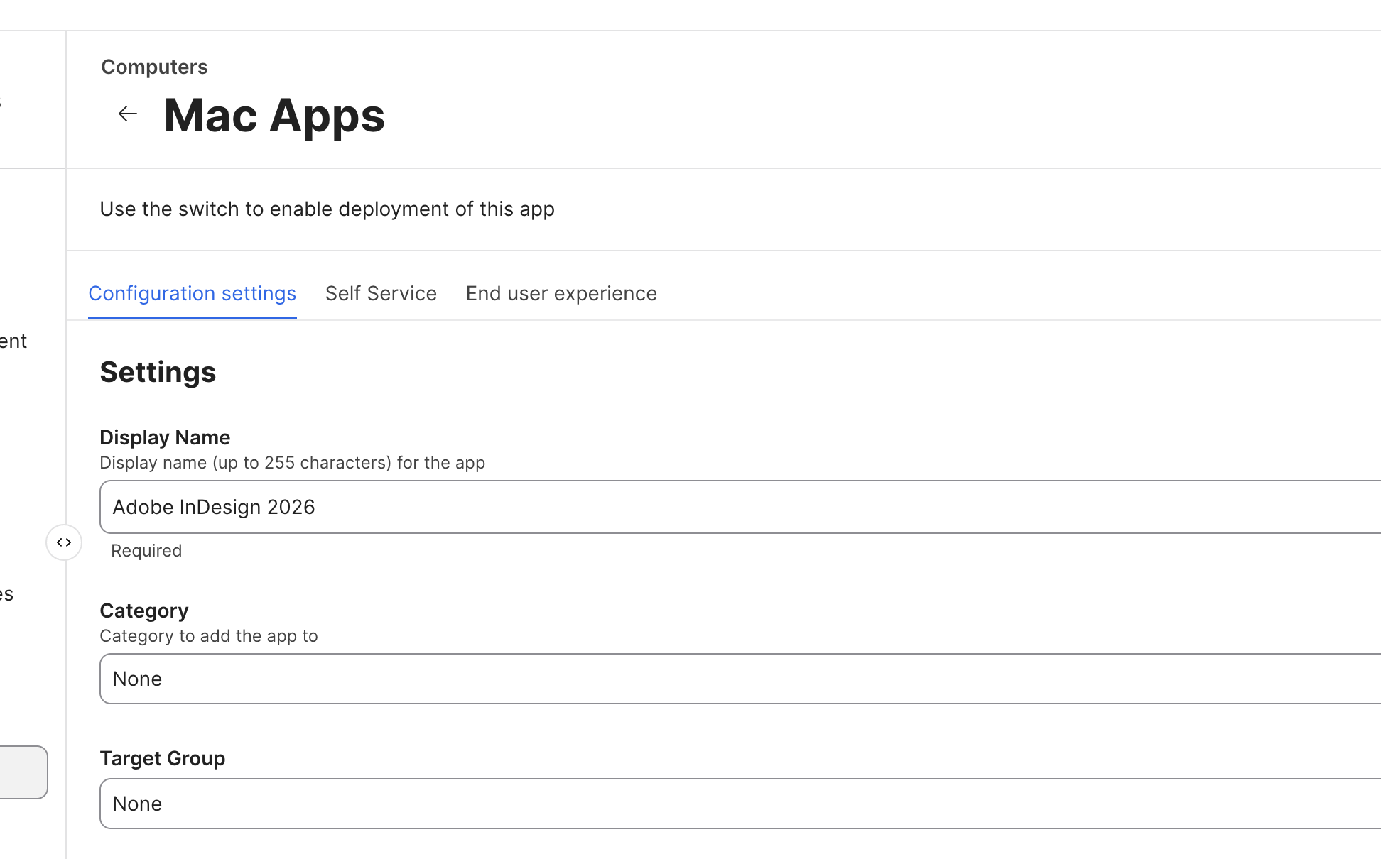 Jamf Pro Adobe Mac App settings