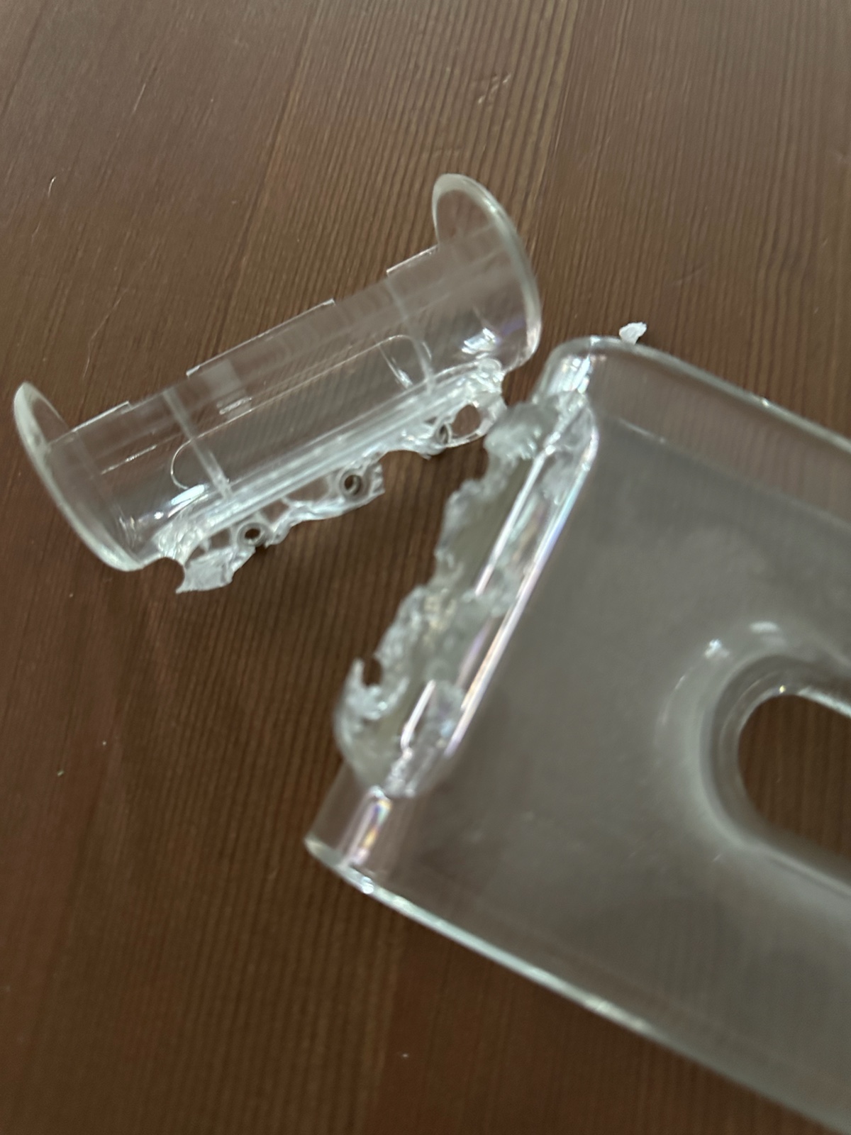 Broken Apple Cinema Display stand before repair