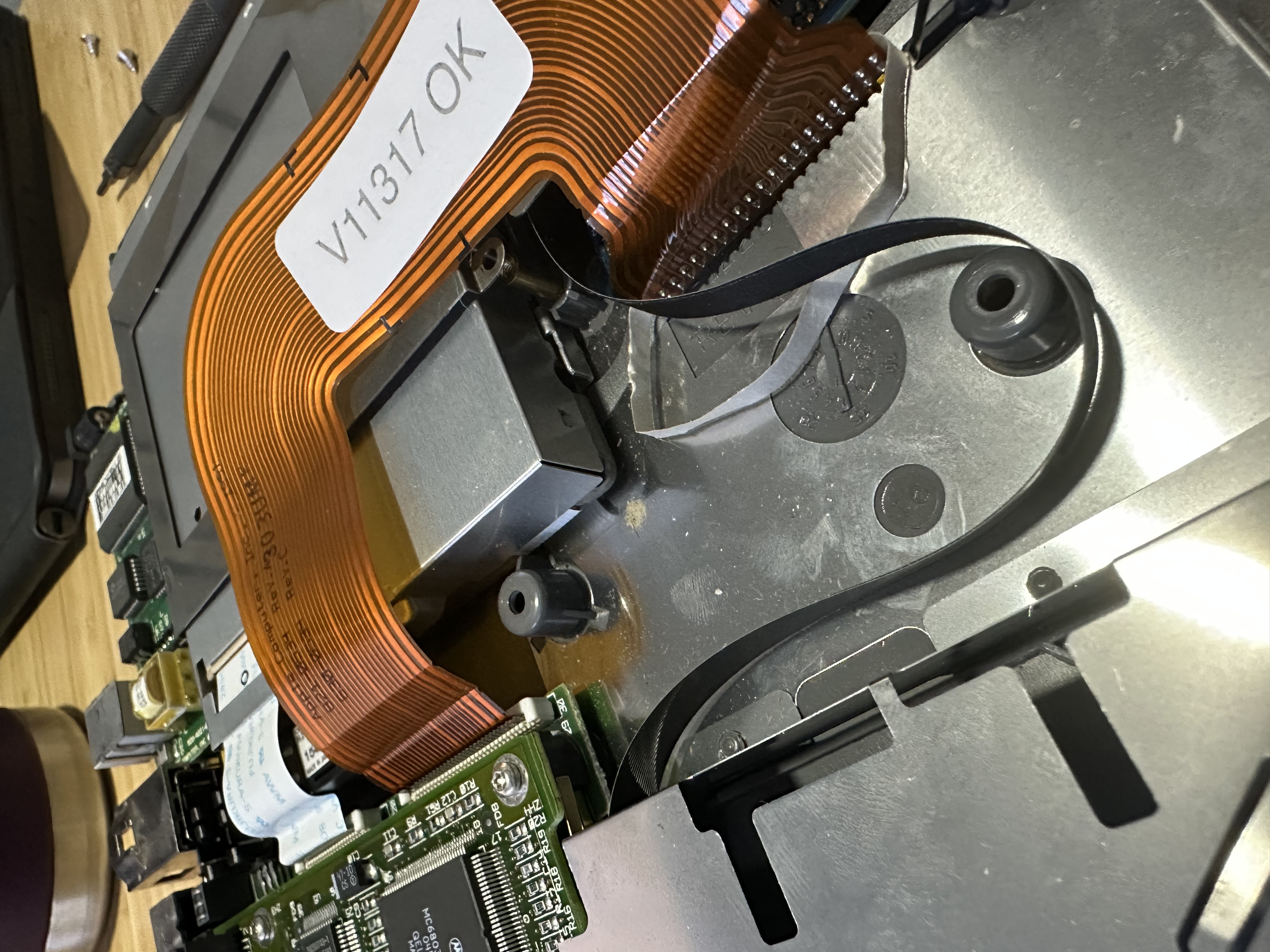 Replacement PowerBook internal SCSI ribbon cable ready for installation