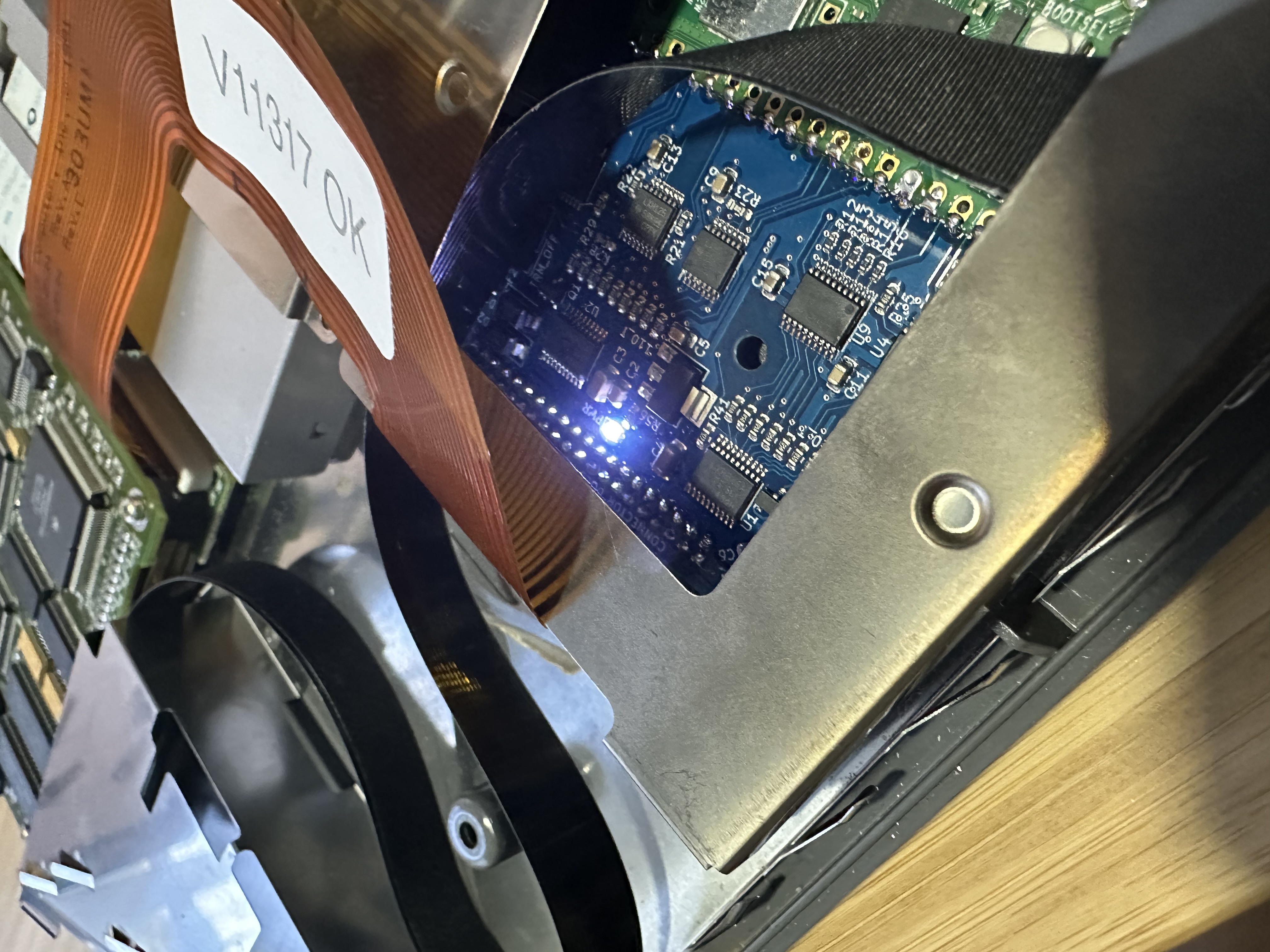 BlueSCSI installed in the PowerBook storage area