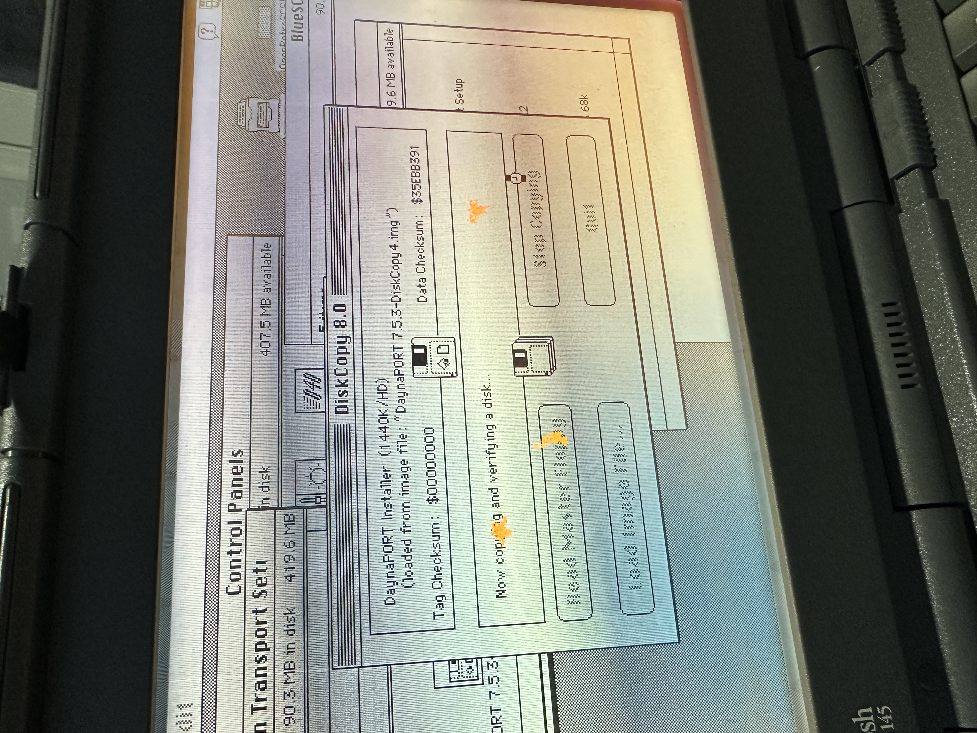 Disk Copy 6.3.3 initializing and copying the DaynaPORT image to floppy