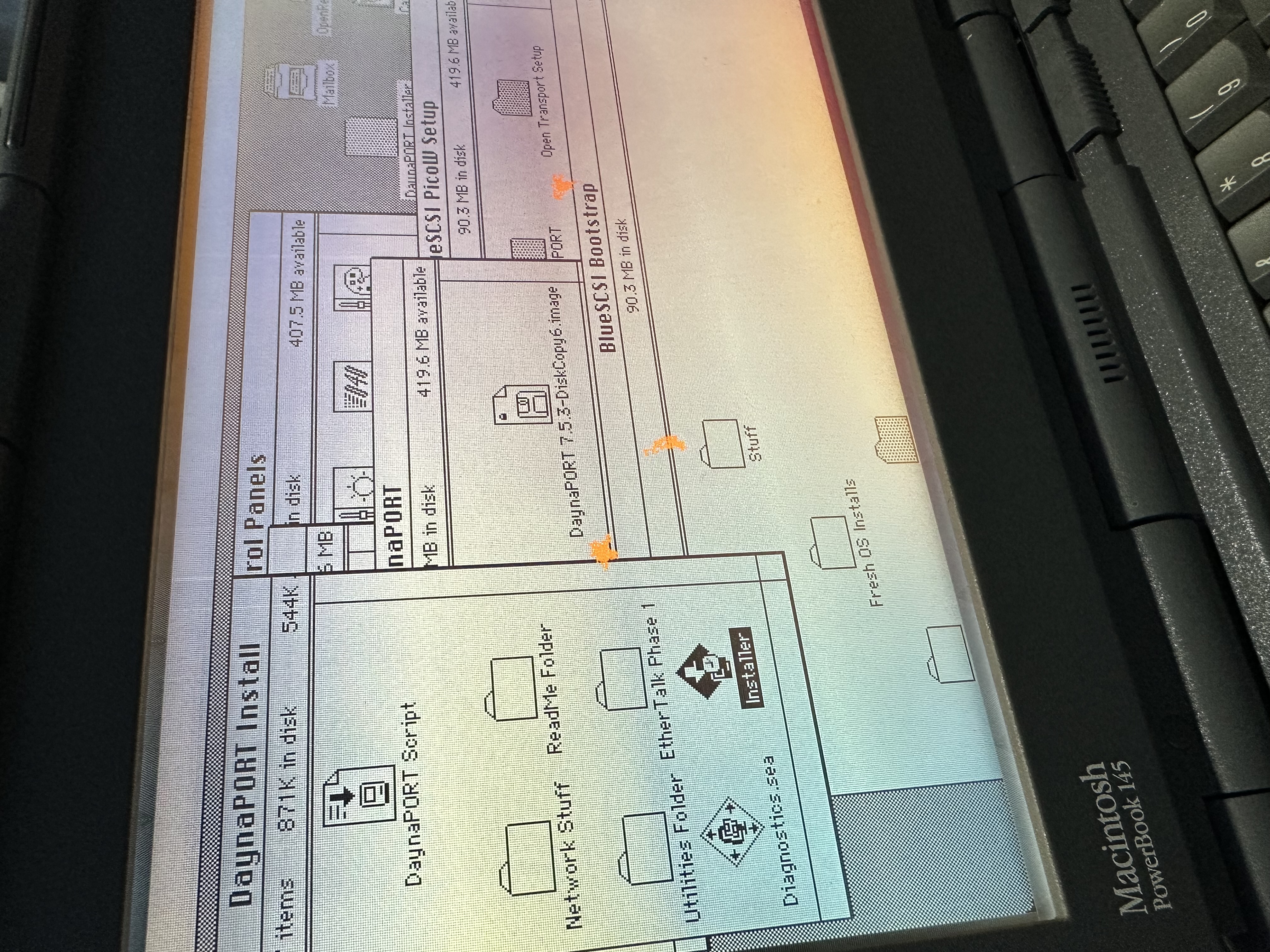 DaynaPORT installer disk available on the PowerBook desktop