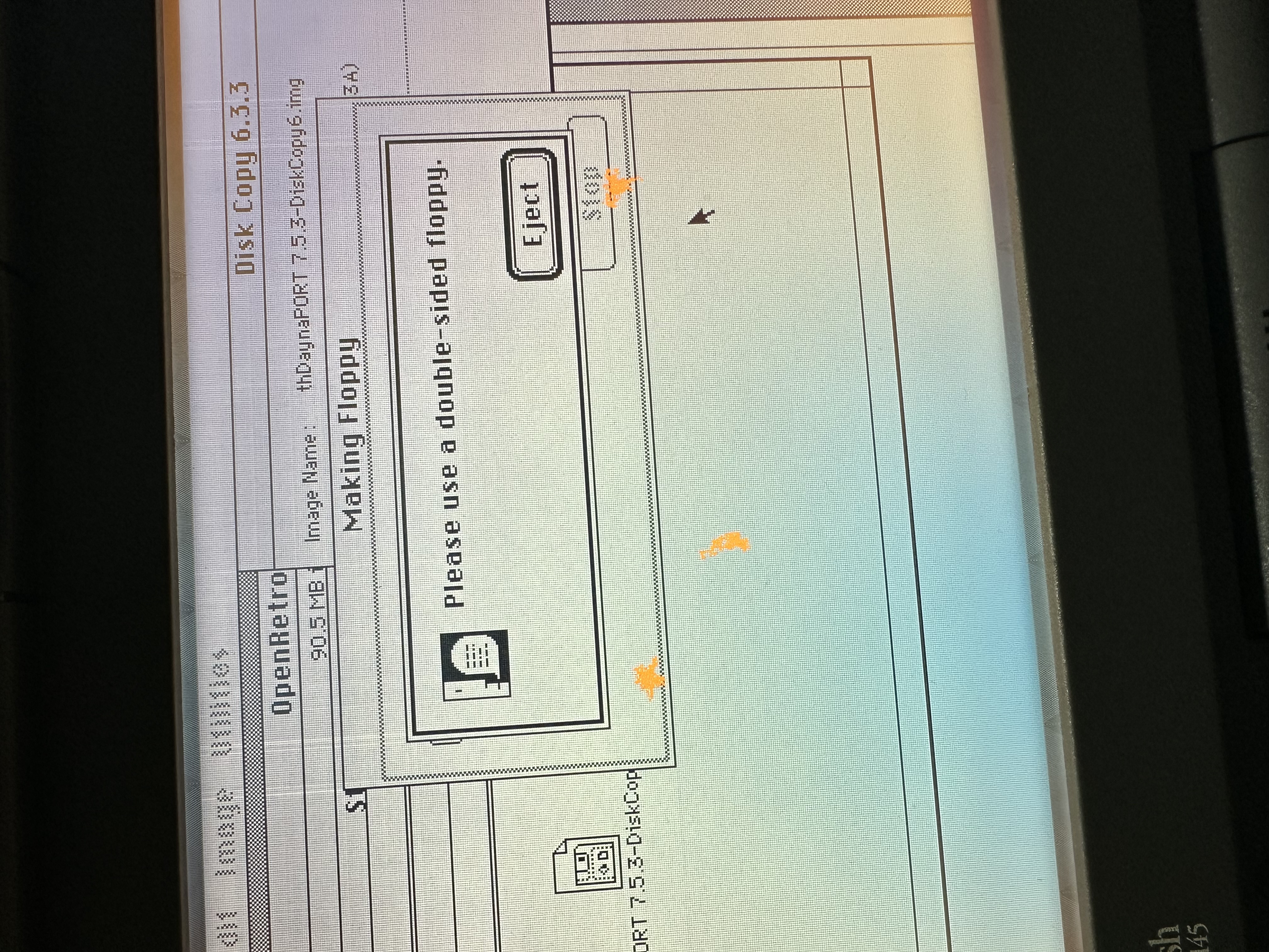 Disk Copy prompting for a double-sided floppy while making DaynaPORT installer media