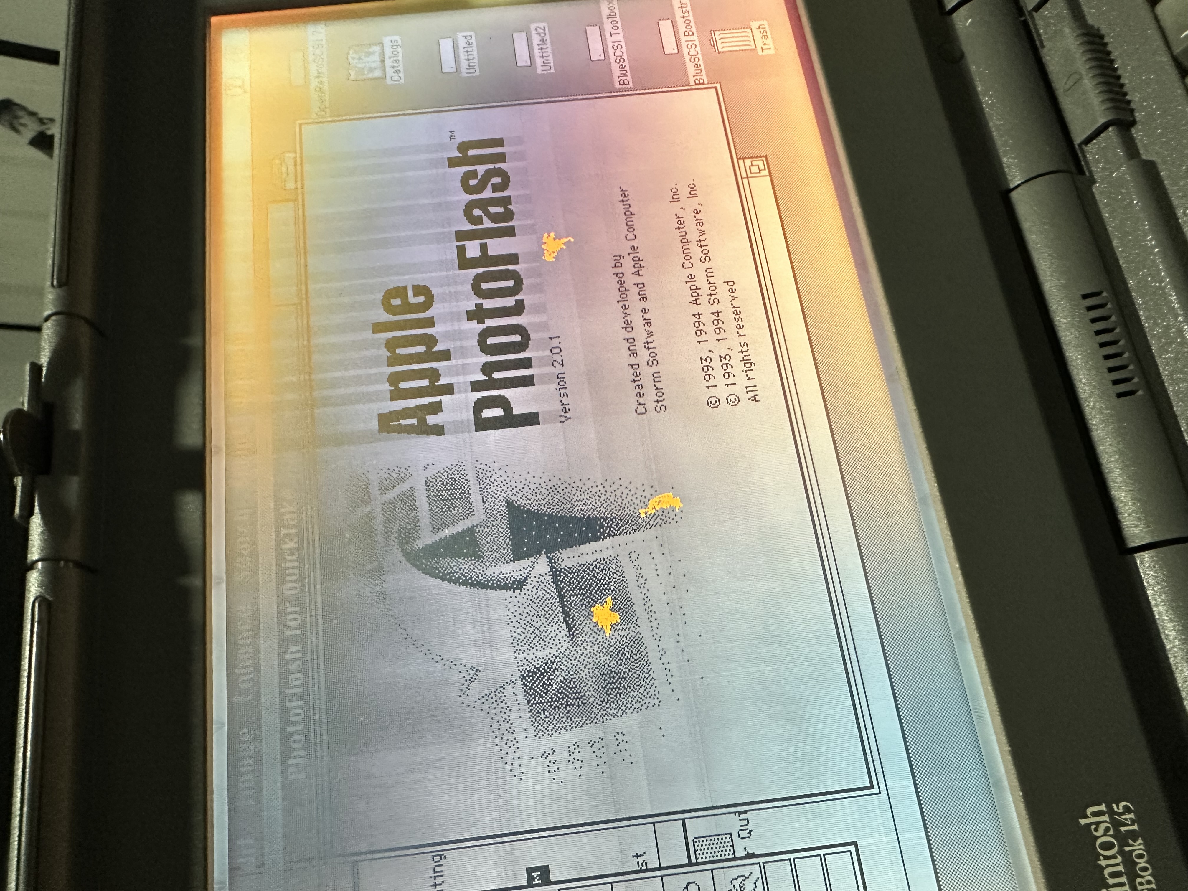 PowerBook running Apple PhotoFlash from the BlueSCSI storage image