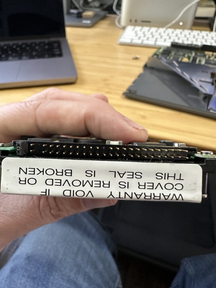 IDE pin connector on the removed Apple IBM 750 MB hard drive
