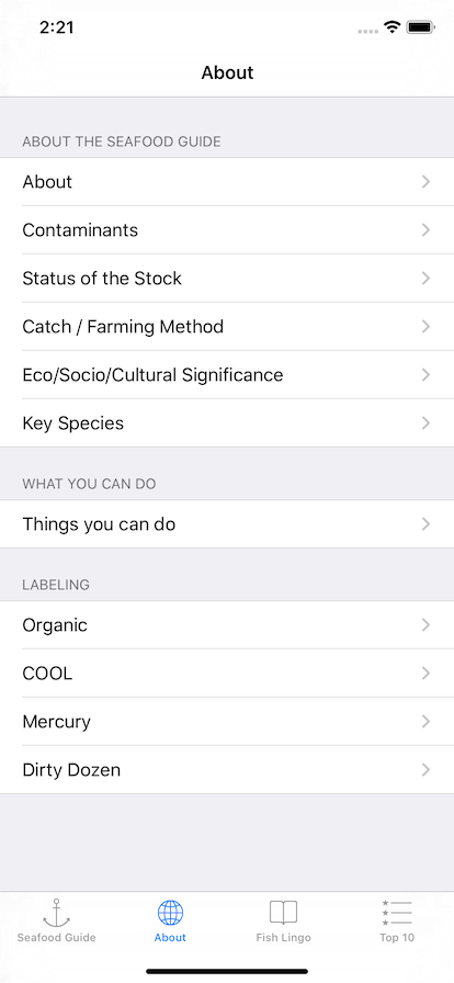Seafood Guide for iOS
